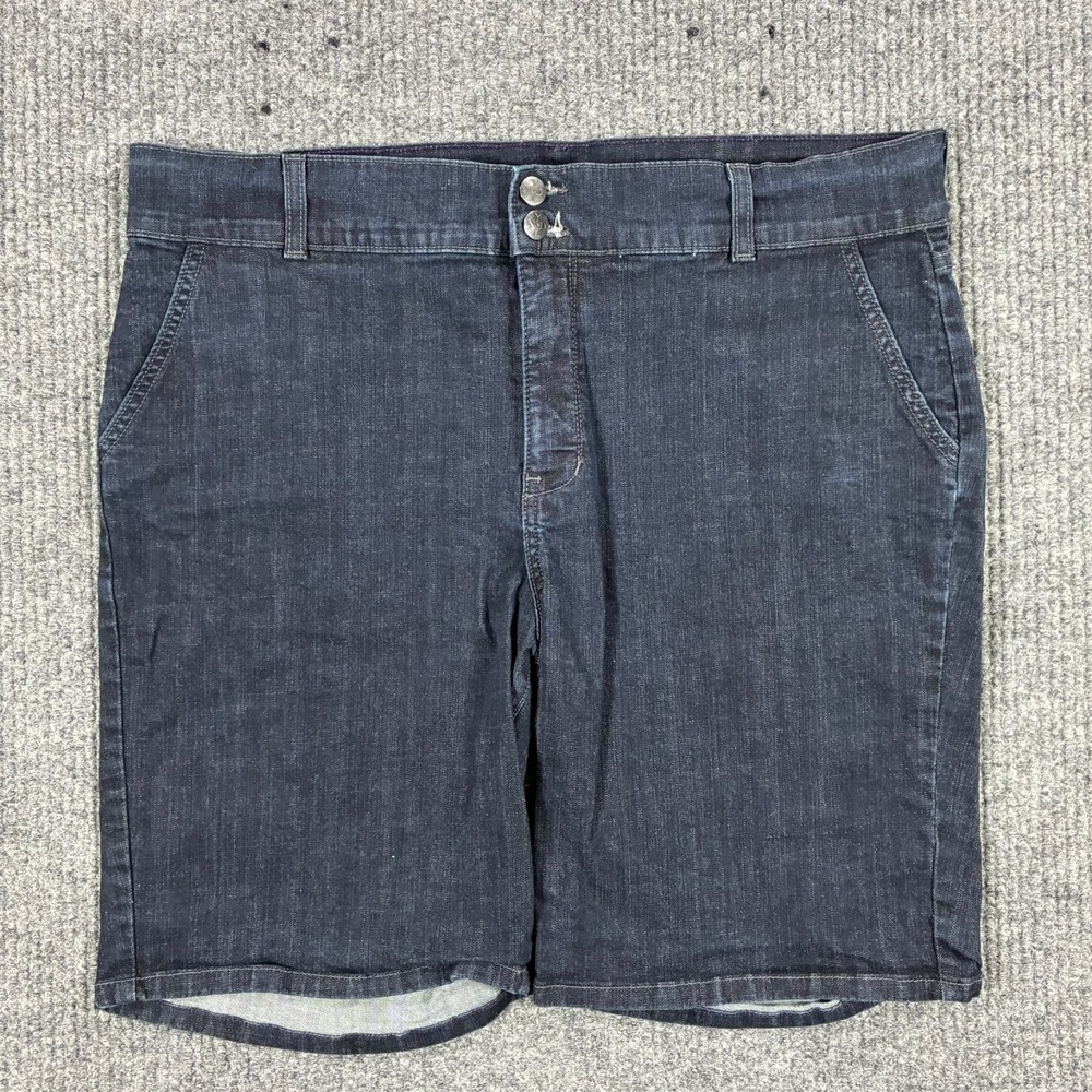 NYDJ Womens Denim Bermuda Jean Shorts Size 16W Dark Wash Stretch High Rise